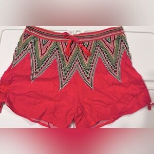 Women's Pink Patterned Shorts